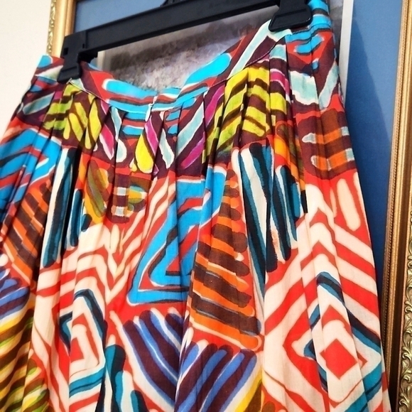 J.Crew Colorful Geometric Pattern Skirt Size 4 Collegiate Preppy - Picture 4 of 9